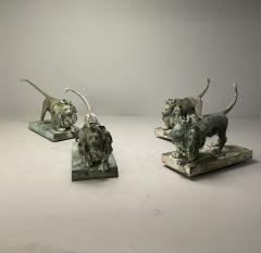 Lion Fountains Lifesize Outdoor Statues Patinated Bronze England 1860s - 3418214