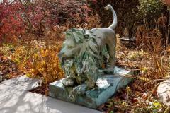 Lion Fountains Lifesize Outdoor Statues Patinated Bronze England 1860s - 3418221