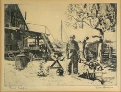 Lionel Barrymore SIGNED ETCHING POINT MUGU CALIFORNIA BY LIONEL BARRYMORE - 4495417