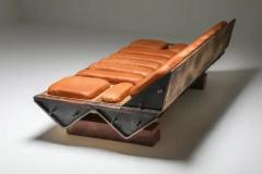 Lionel Jadot I Studebaker Assemblage Bench with Wooden and Leather Elements Lionel Jadot - 3377562