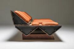 Lionel Jadot I Studebaker Assemblage Bench with Wooden and Leather Elements Lionel Jadot - 3377576
