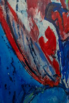 Lisa Blaabjerg b 1939 Blue Red Image Acrylic Painting Danish c 2007 - 2234549