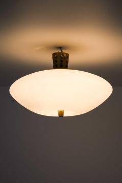 Lisa Johansson Pap Ceiling Lamp Model 71 in Brass and Opaline Glass by Lisa Johansson Pape 1950s - 4744293