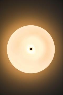 Lisa Johansson Pap Ceiling Lamp Model 71 in Brass and Opaline Glass by Lisa Johansson Pape 1950s - 4744294
