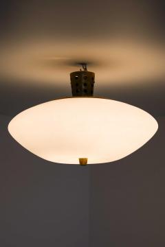 Lisa Johansson Pap Ceiling Lamp Model 71 in Brass and Opaline Glass by Lisa Johansson Pape 1950s - 4744295