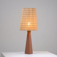 Lisa Johansson Pap Lisa Johansson Pap Table Lamp 46 186 LJP in Leather Rattan Orno 1950s - 4737722