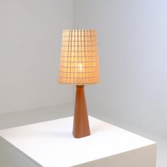 Lisa Johansson Pap Lisa Johansson Pap Table Lamp 46 186 LJP in Leather Rattan Orno 1950s - 4737729