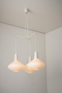 Lisa Johansson Pape Bulbo Opaline Glass Chandelier 1950s - 4499220