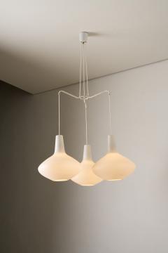 Lisa Johansson Pape Bulbo Opaline Glass Chandelier 1950s - 4499224
