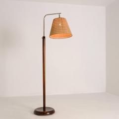 Lisa Johansson Pape Early Lisa Johansson Pape Floor Lamp in Birch Rattan Orno 1940s - 4581489
