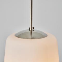 Lisa Johansson Pape Large 1950s Opaline Glass Metal Ceiling Lamp Attributed to Lisa Johansson Pape - 2818141