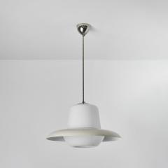 Lisa Johansson Pape Large 1950s Opaline Glass Metal Ceiling Lamp Attributed to Lisa Johansson Pape - 2818145