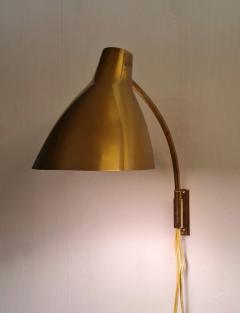 Lisa Johansson Pape Lisa Johansson Pap Adjustable Wall Lamp 50 055 in Solid Brass Orno 1950s - 3951039