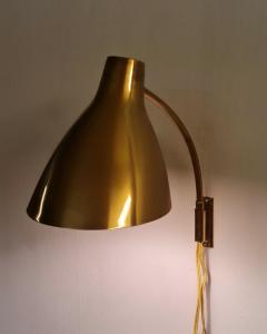 Lisa Johansson Pape Lisa Johansson Pap Adjustable Wall Lamp 50 055 in Solid Brass Orno 1950s - 3951041