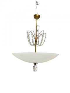 Lisa Johansson Pape Lisa Johansson Pap Chandelier Model 1068 in Brass Glass Orno 1950s - 3943933