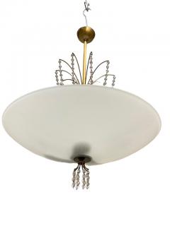 Lisa Johansson Pape Lisa Johansson Pap Chandelier Model 1068 in Brass Glass Orno 1950s - 3943936