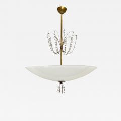 Lisa Johansson Pape Lisa Johansson Pap Chandelier Model 1068 in Brass Glass Orno 1950s - 3946057