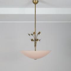 Lisa Johansson Pape Lisa Johansson Pap Flower Fountain Pendant in Brass Colored Glass Orno 1940s - 4542233