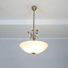 Lisa Johansson Pape Lisa Johansson Pap Flower Fountain Pendant in Brass Colored Glass Orno 1940s - 4542235