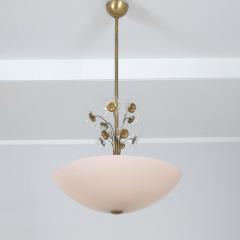 Lisa Johansson Pape Lisa Johansson Pap Flower Fountain Pendant in Brass Colored Glass Orno 1940s - 4542236