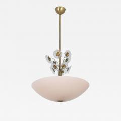 Lisa Johansson Pape Lisa Johansson Pap Flower Fountain Pendant in Brass Colored Glass Orno 1940s - 4544600
