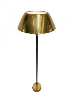 Lisa Johansson Pape Lisa Johansson Pap Ihanne Floor Lamp Brass White Shade Black Wrap Orno 1960s - 3962889