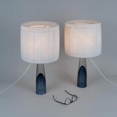 Lisa Johansson Pape Lisa Johansson Pape Blue Art Glass Table Lamp Missis Iittala Orno 1950 - 4345590