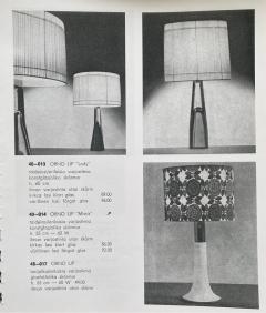 Lisa Johansson Pape Lisa Johansson Pape Blue Art Glass Table Lamp Missis Orno Ittala 1950s - 4345582