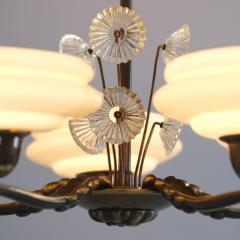 Lisa Johansson Pape Lisa Johansson Pape Brass Glass Flowers Ceiling Lamp Orno 1940s - 4542225