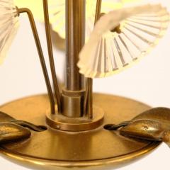 Lisa Johansson Pape Lisa Johansson Pape Brass Glass and Flowers Ceiling Lamp Orno 1940s - 4581510