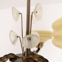Lisa Johansson Pape Lisa Johansson Pape Brass Glass and Flowers Ceiling Lamp Orno 1940s - 4581514