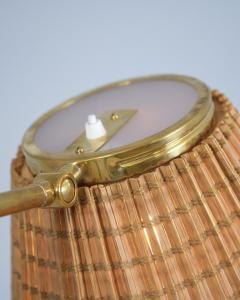 Lisa Johansson Pape Lisa Johansson Pape Floor Lamp Model 2063 in Brass Rattan Orno 1950s - 4542165