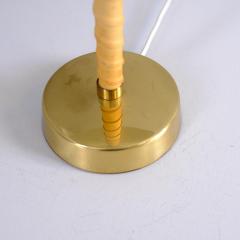 Lisa Johansson Pape Lisa Johansson Pape Ihanne Table Lamp in Green Brass Leather Orno 1950s - 4398744