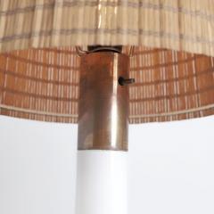 Lisa Johansson Pape Lisa Johansson Pape Pair of Table Lamps Opal Glass Copper Rattan Orno 1960s - 4600282