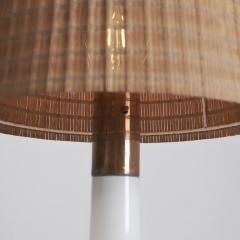 Lisa Johansson Pape Lisa Johansson Pape Pair of Table Lamps Opal Glass Copper Rattan Orno 1960s - 4600283