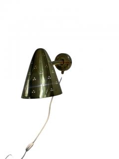 Lisa Johansson Pape Lisa Johansson Pape Perforated Brass Wall Sconce Model 50 084 Orno 1950s - 3959695