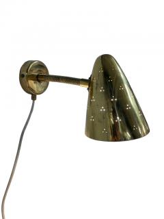 Lisa Johansson Pape Lisa Johansson Pape Perforated Brass Wall Sconce Model 50 084 Orno 1950s - 3959697