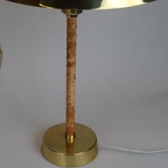 Lisa Johansson Pape Pair Of Lisa Johansson Pape Ihanne Table Lamps in Brass Leather Orno 1950s - 4450858