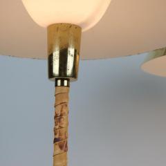 Lisa Johansson Pape Pair Of Lisa Johansson Pape Ihanne Table Lamps in Brass Leather Orno 1950s - 4450860