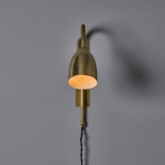 Lisa Johansson Pape Pair of 1950s Brass Plug in Wall Lamps Attributed to Lisa Johansson Pape - 4397859