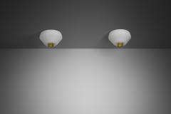 Lisa Johansson Pape Pair of Lisa Johansson Pape 71 164 Ceiling Lights for Orno Finland 1960s - 4174461
