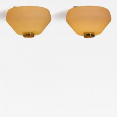 Lisa Johansson Pape Pair of Lisa Johansson Pape 71 164 Ceiling Lights for Orno Finland 1960s - 4176859