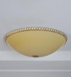 Lisa Johansson Pape Round Opaline Flush Mount with Brass Ornaments Lisa Johansson Pap Orno 1950s - 4550252