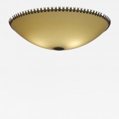 Lisa Johansson Pape Round Opaline Flush Mount with Brass Ornaments Lisa Johansson Pap Orno 1950s - 4553558