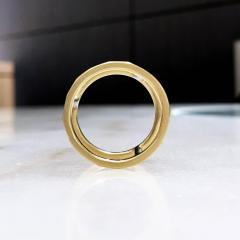 Lisa Ziff White Diamond Textured Gold Handmade Wide Open Tripod Band Ring Lisa Ziff - 4701218