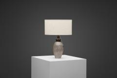 Lisbeth Munch Petersen Table Lamp with White Glazed Grooves by Lisbeth Munch Petersen Denmark 1940s - 4491797