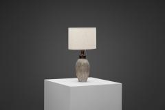 Lisbeth Munch Petersen Table Lamp with White Glazed Grooves by Lisbeth Munch Petersen Denmark 1940s - 4491804