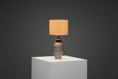 Lisbeth Munch Petersen Table Lamp with White Glazed Grooves by Lisbeth Munch Petersen Denmark 1940s - 4491809