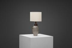 Lisbeth Munch Petersen Table Lamp with White Glazed Grooves by Lisbeth Munch Petersen Denmark 1940s - 4491810