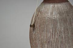 Lisbeth Munch Petersen Table Lamp with White Glazed Grooves by Lisbeth Munch Petersen Denmark 1940s - 4493465